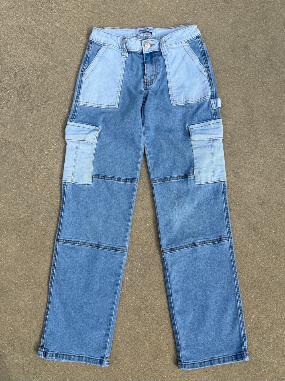 GOGO Jeans Utility Collection Patchwork Wide Leg Cargo Pants Women’s 0/24 Y2K